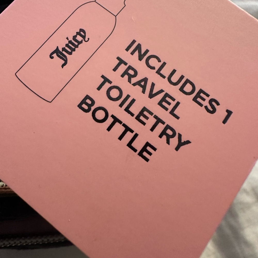 Juicy Couture Makeup Bag Vanity Case Black and Gold Soft, Pink Interior NWT - Picture 8 of 9